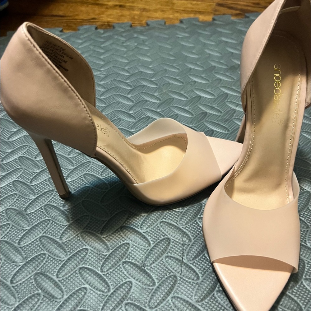 See thru peep toe heel